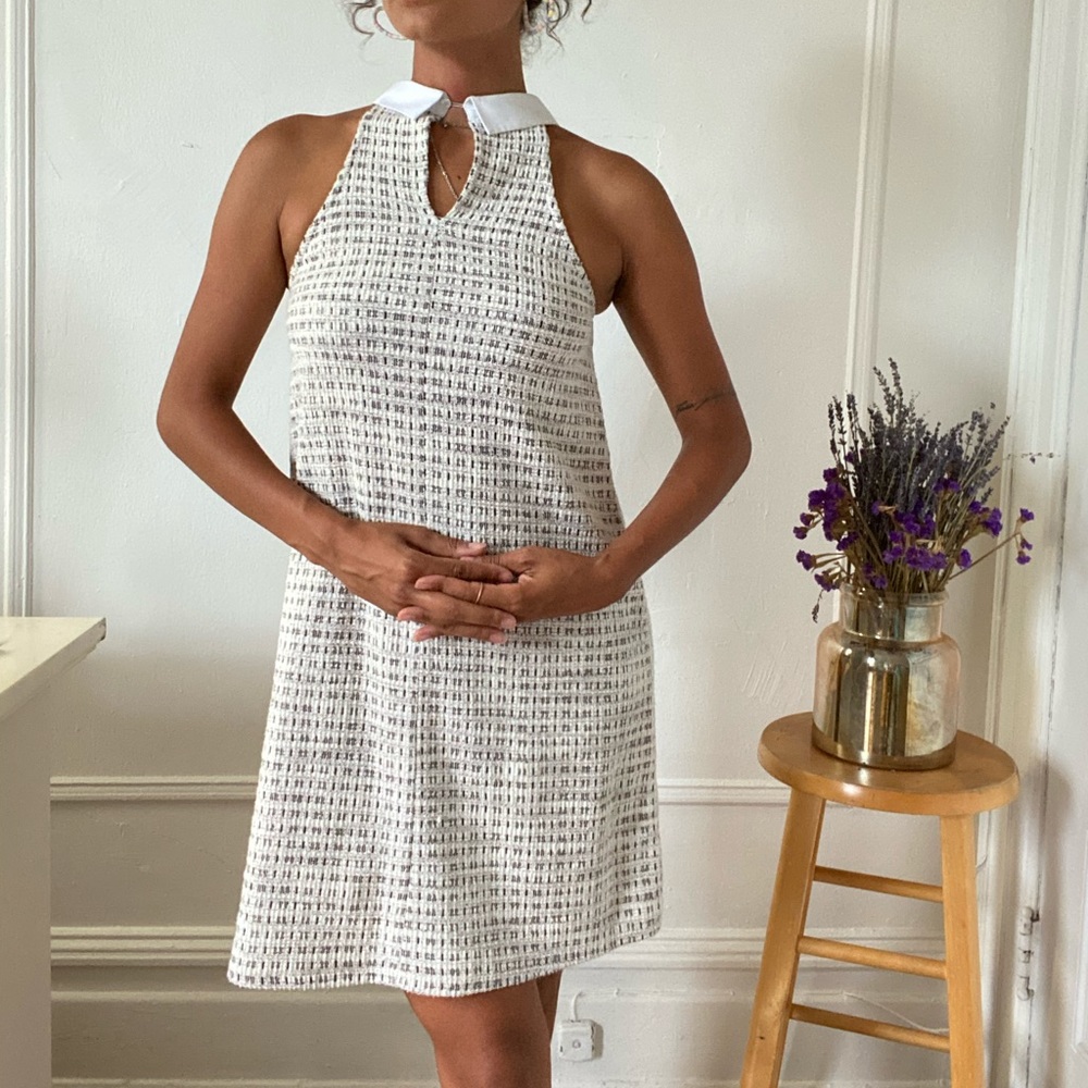 Zara Preppy Collar Gray Dress